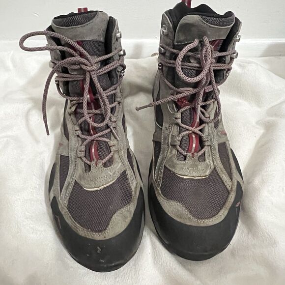 LL Bean Trail Model 3 Hiking Boots Men 14 Medium NO SOLES Gray Suede Waterproof - Picture 3 of 7